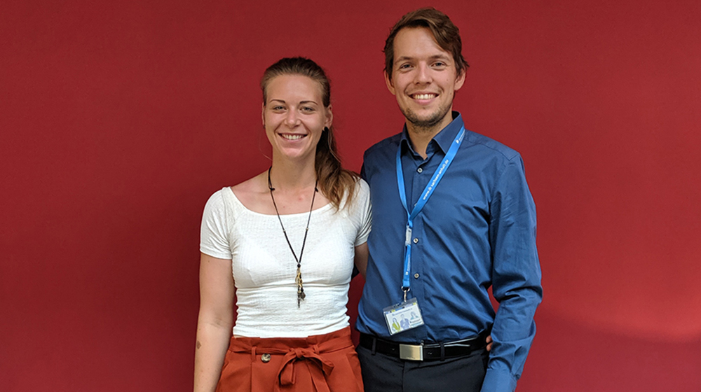 Das Gründerteam von Moosaik: Maren Huhle und Lucas Berns.