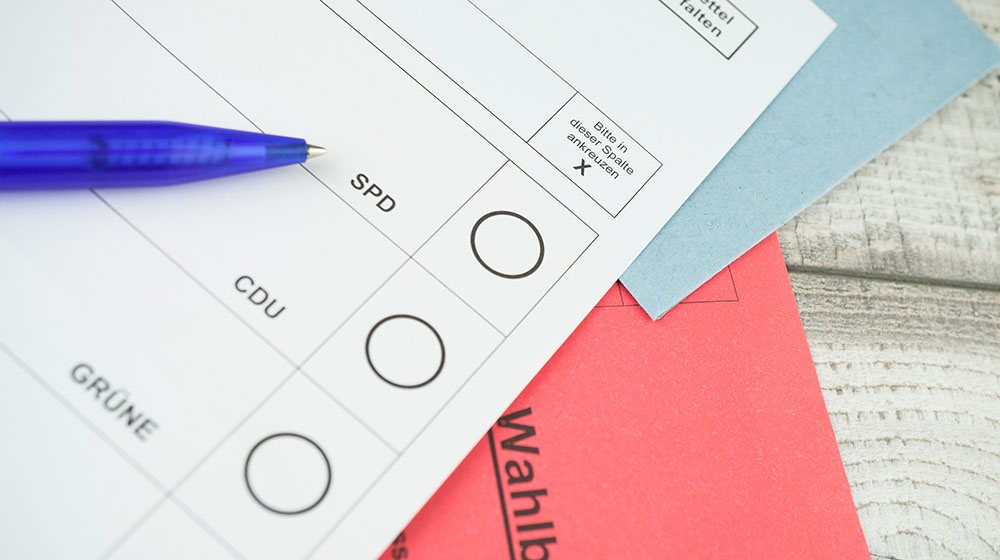 Ballot paper with a pen on it